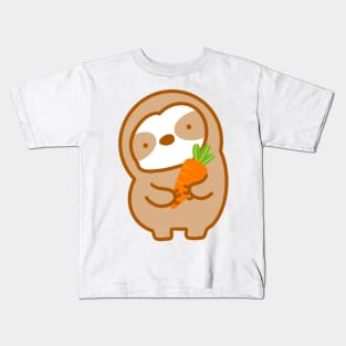 Cute Carrot Sloth Kids T-Shirt